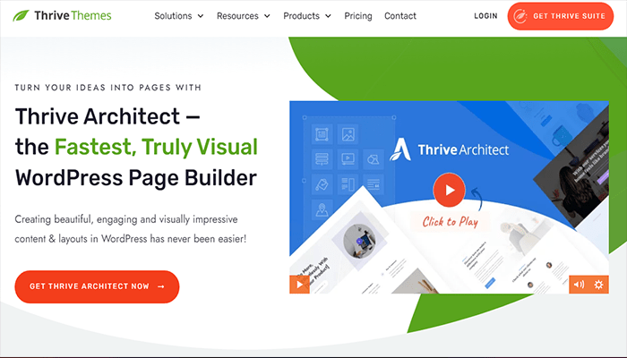 افضل 15+ منشئي صفحة ووردبريس بالسحب والإفلات لعام 2026 8 thrive architect page builder
