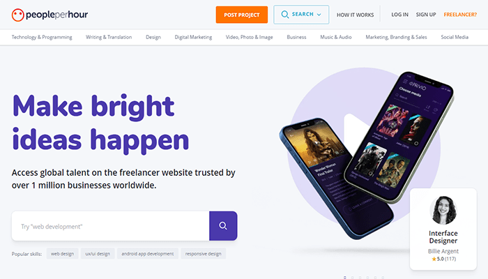 أفضل 15+ مواقع مستقل للعثور على عمل لعام 2025 13 peopleperhour homepage