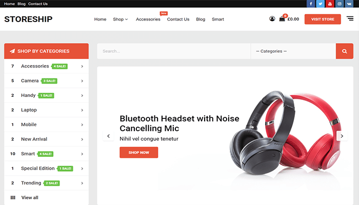 أفضل 30+ قوالب تجارة الكترونية ووردبريس لزيادة مبيعاتك 2025 9 قالب متجر الكتروني- Storeship