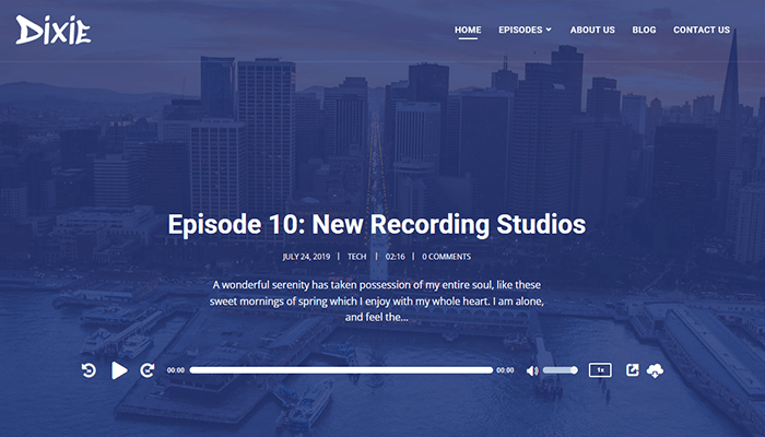 أفضل 45 قوالب ووردبريس متعددة الأغراض لعام 2026 29 قالب ووردبريس بودكاست - Dixie