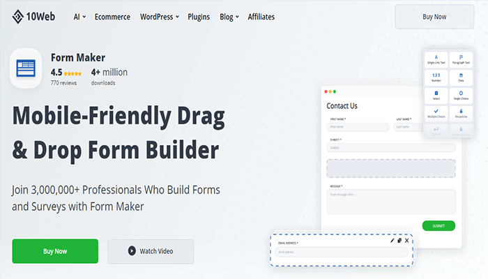 أفضل 15+ اضافات نموذج الاتصال ووردبريس لعام 2025 18 منشئ نماذج اتصال ووردبريس Form Maker