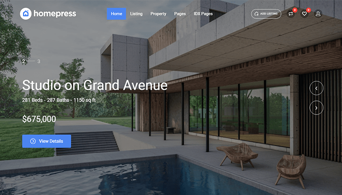 أفضل 24 قوالب ووردبريس عقارات للوسطاء العقاريين لعام 2025 16 قالب ووردبريس عقارات Homepress