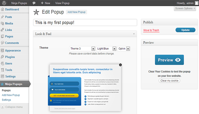 أفضل 8 اضافات النوافذ المنبثقة ووردبريس لعام 2026 15 نظرة عامة على اضافة ووردبريس المنبثقة Ninja Popups
