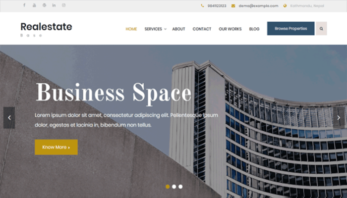 أفضل 24 قوالب ووردبريس عقارات للوسطاء العقاريين لعام 2025 25 قالب ووردبريس العقاري Realestate Base