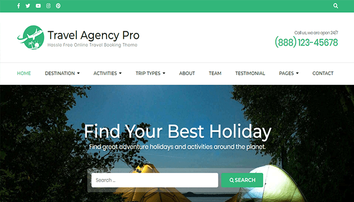 أفضل 25+ قوالب ووردبريس مدفوعة منظمة ومرتبة لعام 2025 24 قالب ووردبريس مدفوع Travel Agency Pro