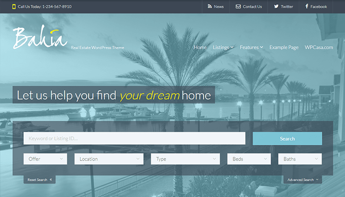 أفضل 24 قوالب ووردبريس عقارات للوسطاء العقاريين لعام 2025 22 قالب عقارات ووردبريس WPcasa Bahia