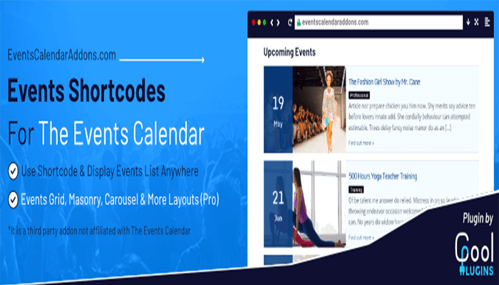 أفضل 6 اضافات كود مختصر ووردبريس 6 Events Shortcodes Wordpress Plugin