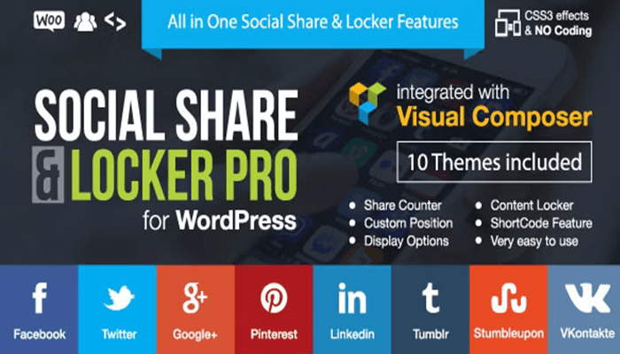 أفضل اضافات انقر للتغريد ووردبريس لإضافة المشاركة الاجتماعية 4 Social Share Locker Pro