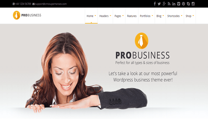 أفضل 29 قوالب ووردبريس الأكثر شهرة لعام 2026 20 قالب الأعمال PRO Business