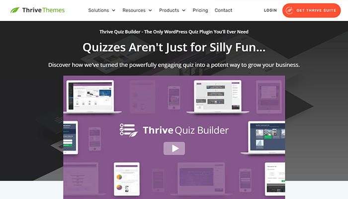 أفضل 10 اضافات اختبار ووردبريس لزيادة التفاعل فى عام 2025 8 thrivethemes quizbuilder homepage