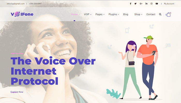 أفضل 5 قوالب VoIP ووردبريس للاتصالات الهاتفية عبر بروتوكول الإنترنت 6 voifone wordpress theme