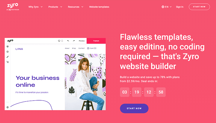 أفضل بدائل ووردبريس والمنافسين لعام 2025 6 منشئ موقع بورتفوليو Zyro