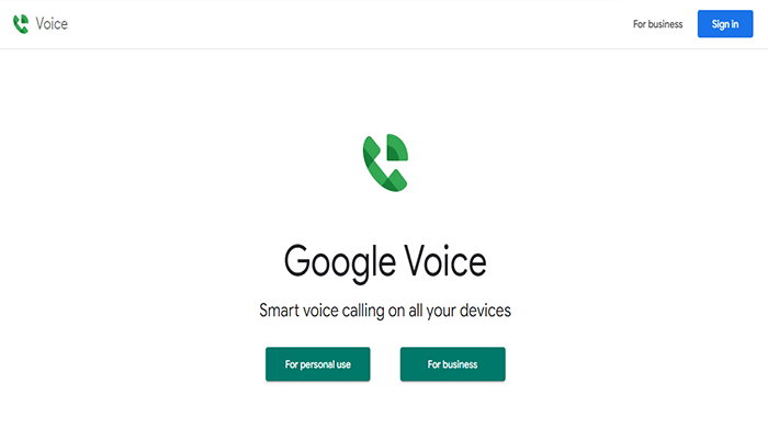 أفضل 7 تطبيقات أرقام هواتف الأعمال الافتراضية لعام 2025 5 Google Voice Homepage
