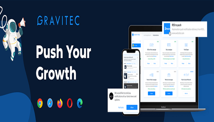 أفضل 10 اضافات اشعار دفع ووردبريس 4 Gravitec WordPress Plugin