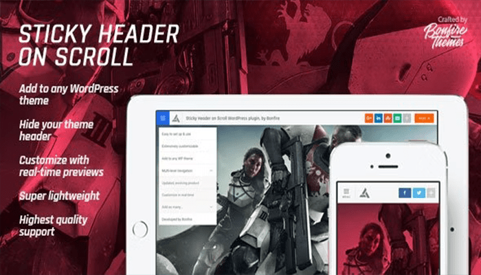 أفضل 9 اضافات هيدر ثابت ووردبريس لعام 2025 8 Sticky Header on Scroll for WordPress