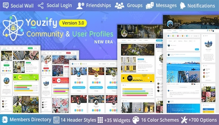 افضل 14 اضافات BuddyPress للمجتمعات عبر الانترنت 2 Youzify Community and User Profiles