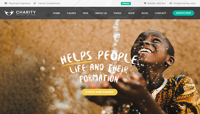 أفضل 19 قوالب غير ربحية ووردبريس للمنظمات الخيرية 9 قالب غير ربحية Charity Foundation