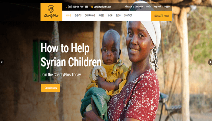 أفضل 19 قوالب غير ربحية ووردبريس للمنظمات الخيرية 12 charityplus wordpress theme