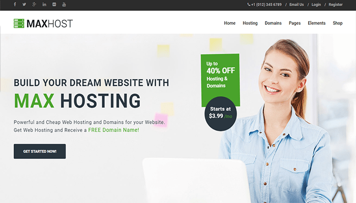 أفضل 10+ قوالب استضافة ووردبريس لعام 2026 9 قالب استضافة Maxhost