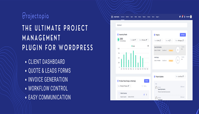 أفضل 12+ اضافات ادارة مشاريع ووردبريس لعام 2026 9 projectopia wordpress plugin