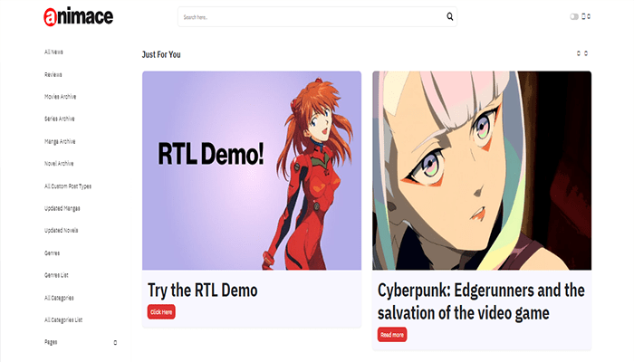 أفضل 10 قوالب انمي ووردبريس (لعشاق الأنمي) لعام 2026 3 قوالب انمي ووردبريس - Animace