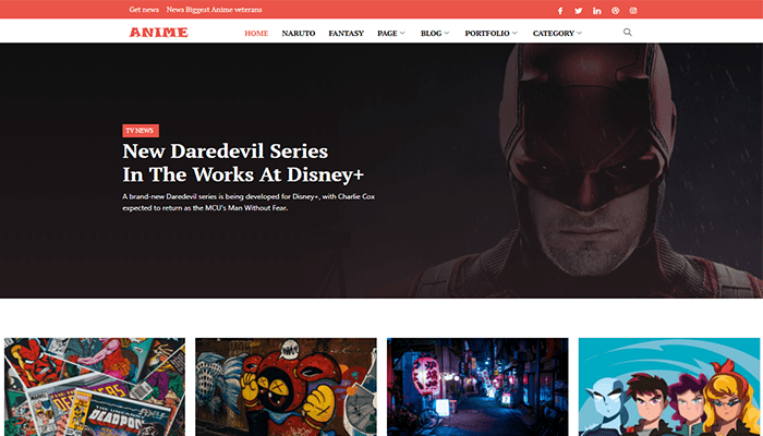 أفضل 10 قوالب انمي ووردبريس (لعشاق الأنمي) لعام 2026 7 قالب انمي ووردبريس - Anime