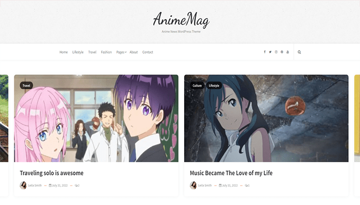 أفضل 10 قوالب انمي ووردبريس (لعشاق الأنمي) لعام 2026 5 قالب انمي ووردبريس - AnimeMag