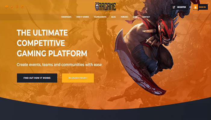 أفضل 25+ قوالب العاب ووردبريس (لعشاق العاب) لعام 2026 5 arcane wordpress theem