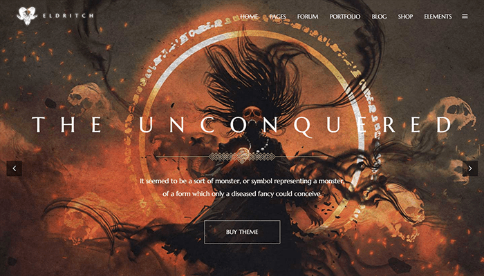 أفضل 25+ قوالب العاب ووردبريس (لعشاق العاب) لعام 2026 16 قوالب العاب Eldritch