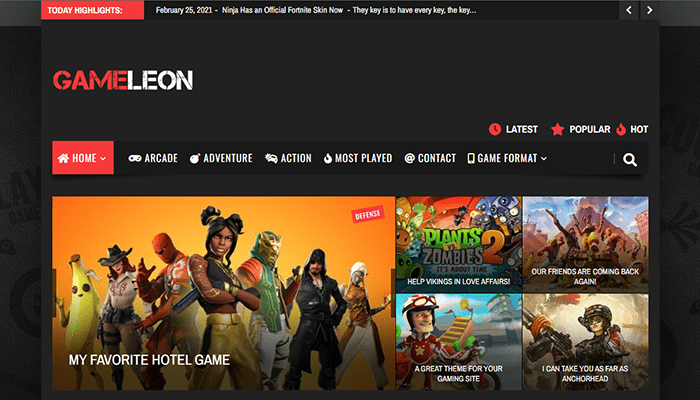 أفضل 25+ قوالب العاب ووردبريس (لعشاق العاب) لعام 2026 25 قالب العاب ووردبريس Gameleon