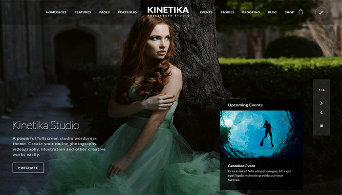 أفضل 15+ قوالب ووردبريس المظلمة لعام 2026 4 kinetika wordpress theme