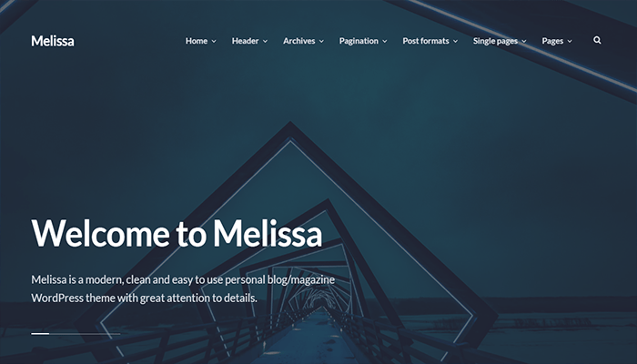 أفضل 10+ قوالب خلفية فيديو ووردبريس لعام 2025 7 melissa wordpress theme