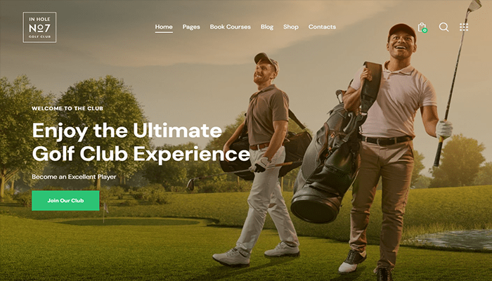 أفضل 25 قوالب ووردبريس رياضية لمشاركة شغفك لعام 2026 24 n7 golf club sports theme