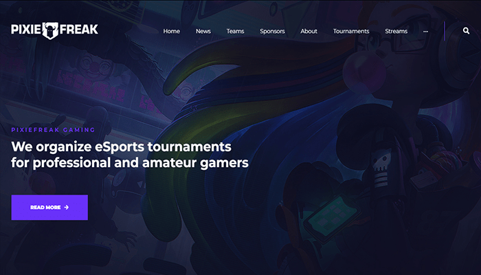 أفضل 25+ قوالب العاب ووردبريس (لعشاق العاب) لعام 2026 18 قوالب العاب ووردبريس Pixiefreak