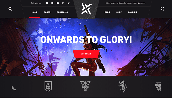 أفضل 25+ قوالب العاب ووردبريس (لعشاق العاب) لعام 2026 15 playerx wordpress theme