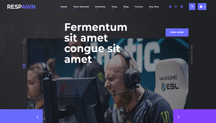 أفضل 25+ قوالب العاب ووردبريس (لعشاق العاب) لعام 2026 7 respawn wordpress theme