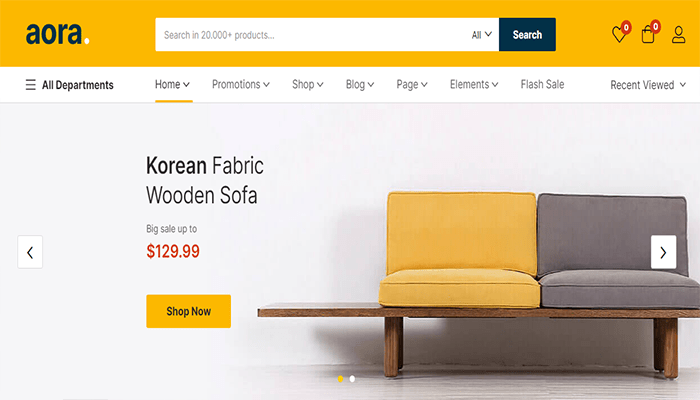 أفضل 15+ قوالب سوق ووردبريس لعام 2025 13 aora wordpress theme