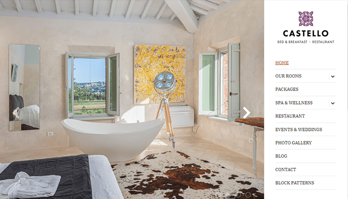 أفضل 25+ قوالب ووردبريس للفنادق لعام 2025 22 castello wordpress theme