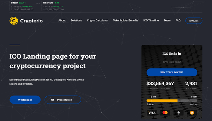 أفضل 20+ قوالب صفحة هبوط ووردبريس لعام 2026 9 قالب ووردبريس صفحة مقصودة Crypterio