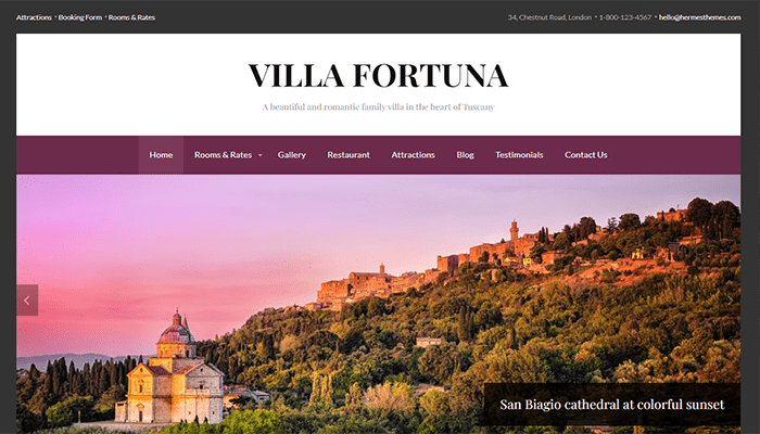 أفضل 25+ قوالب ووردبريس للفنادق لعام 2025 16 fortuna wordpress theme