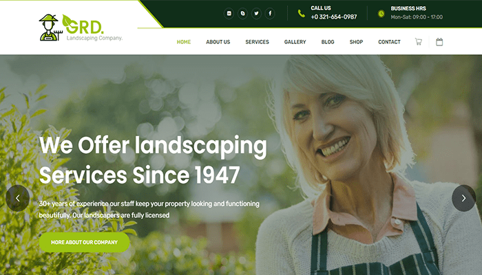 افضل 20 قوالب ووردبريس البستنة والمناظر الطبيعية 8 قالب ووردبريس البستنة GRD