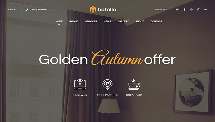 أفضل 25+ قوالب ووردبريس للفنادق لعام 2025 2 hotello hotel booking wordpress theme