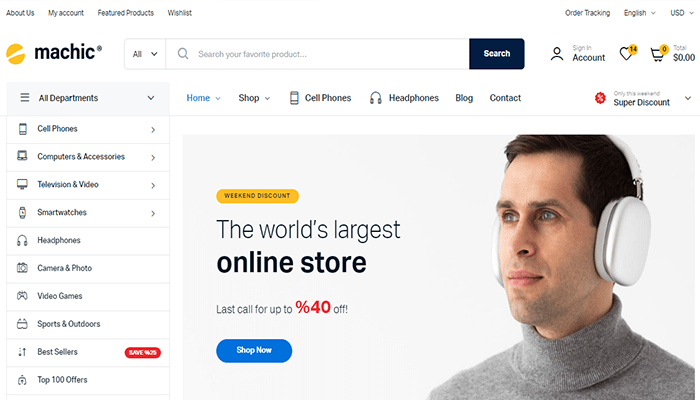 أفضل 15+ قوالب سوق ووردبريس لعام 2025 5 قالب سوق ووردبريس Machic