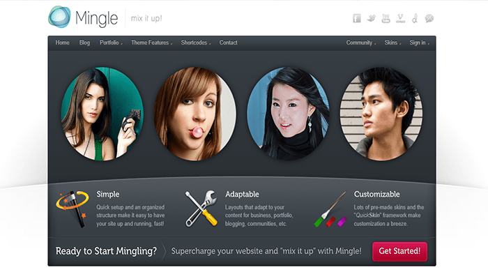 كيفية انشاء شبكة اجتماعية باستخدام ووردبريس خاصة بك 4 mingle wordpress theme