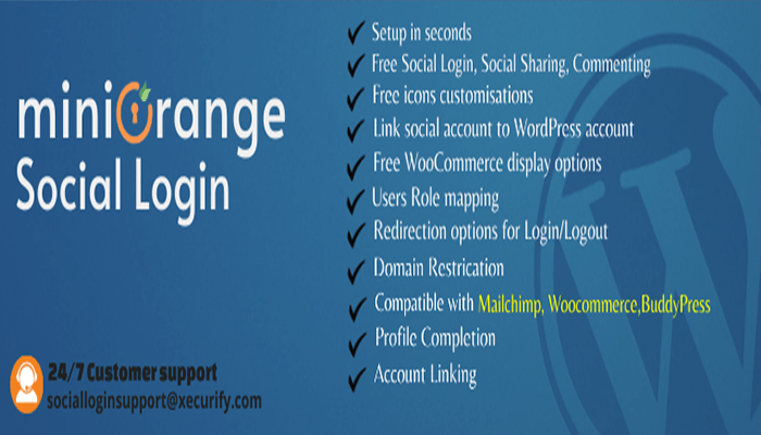 افضل اضافات تسجيل الدخول الاجتماعي لموقع ووردبريس الخاص بك 5 اضافة تسجيل الدخول الاجتماعي Miniorange