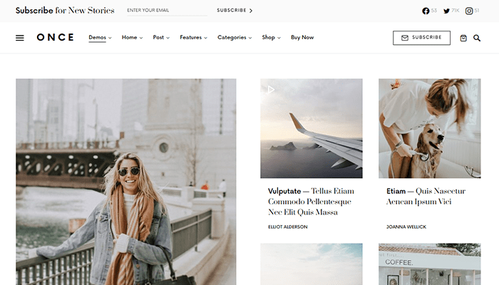أفضل 35+ قوالب مدونة ووردبريس لعام 2026 37 once wordpress blog theme