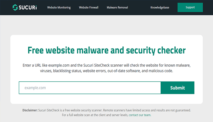 أفضل 10+ اضافات فحص ووردبريس بحثًا عن البرامج الضارة 4 فحص ووردبريس بحثًا عن البرامج الضارة Sucuri Sitecheck