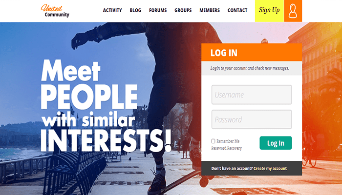 كيفية انشاء شبكة اجتماعية باستخدام ووردبريس خاصة بك 8 unitedcommunity buddypress theme