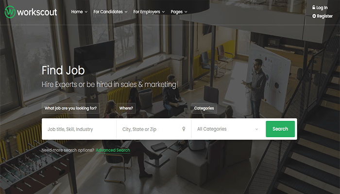افضل 10+ قوالب لوحة وظائف ووردبريس لعام 2026 8 قالب لوجة وظائف ووردبريس WorkScout