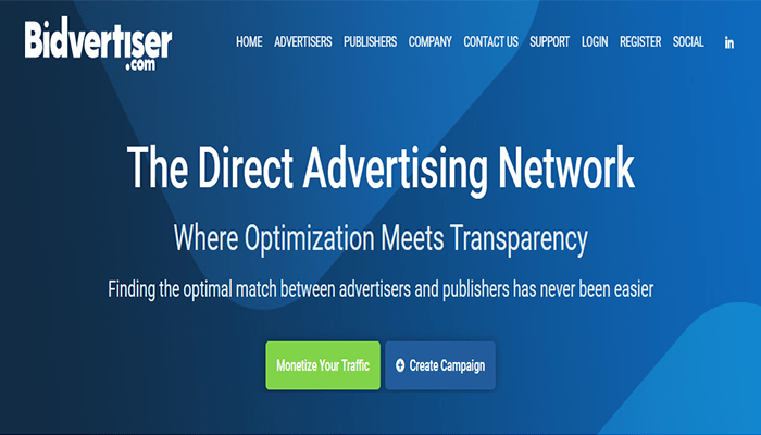 أفضل 9 بدائل جوجل ادسنس لربح المال فى عام 2025 5 bidvertiser homepage